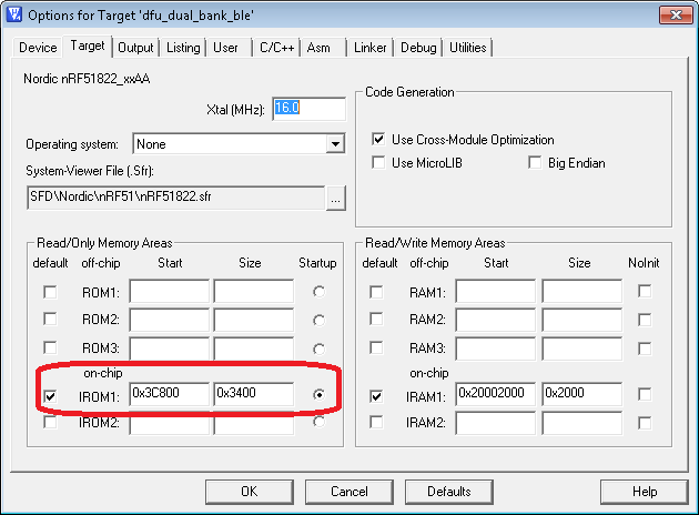 nRF51 SDK: Bootloader/DFU Keil project