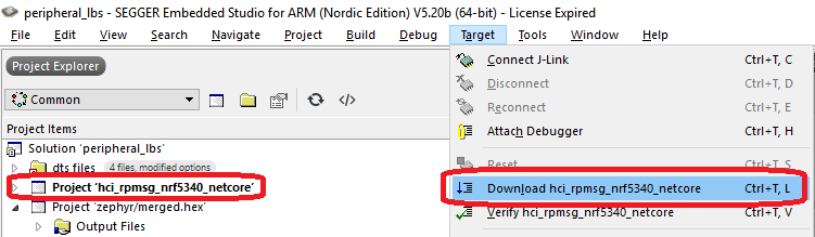 Program the network sample hci_rpmsg_nrf5340_netcore