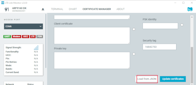 LTE Link Monitor - Load from JSON