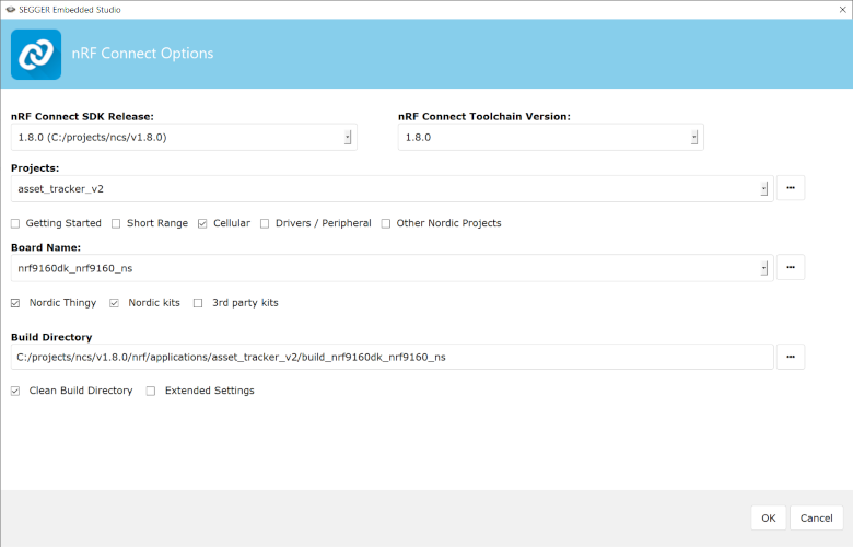 Opening the Asset Tracker v2 project