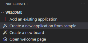 nRF Connect for Visual Studio Code - Welcome panel