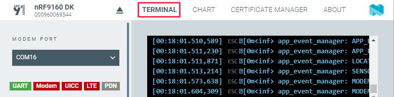 LTE Link Monitor - Terminal