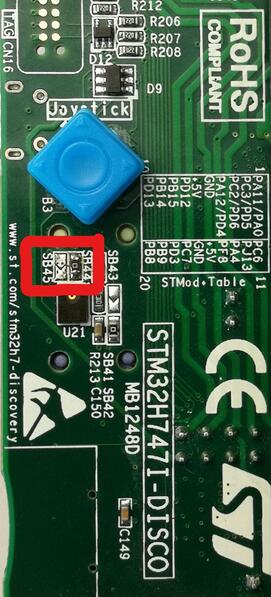 STM32H747I-DISCO - Ethernet modification 1 (**SB44**, **SB45**)