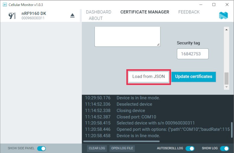 Cellular Monitor - Load from JSON