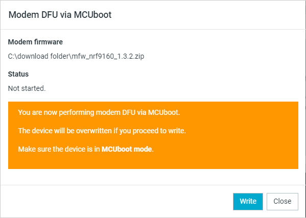 Programmer - Modem DFU via MCUboot