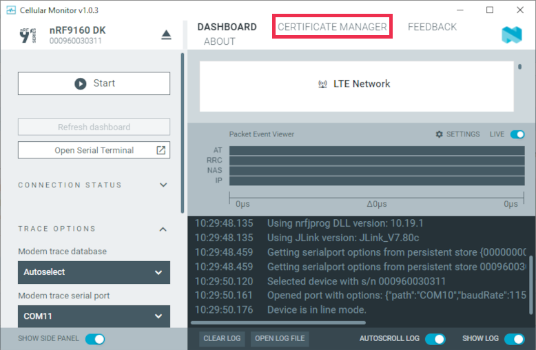 Cellular Monitor - Certificate Manager