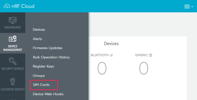 nRF Cloud - SIM Cards