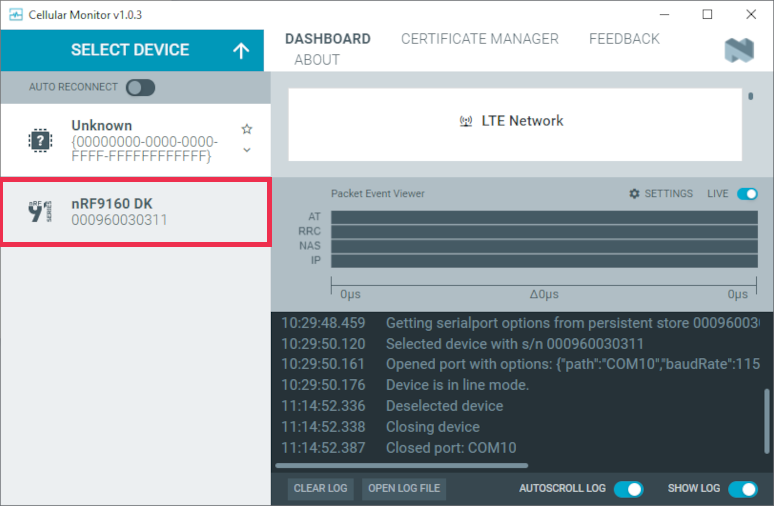 Cellular Monitor - Select device