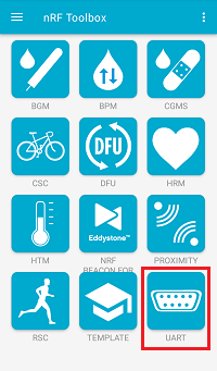 UART application in nRF Toolbox