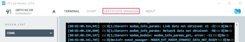 LTE Link Monitor - Certificate Manager