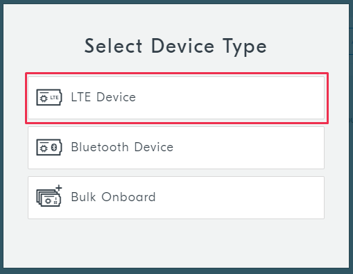 nRF Cloud - Select Device Type
