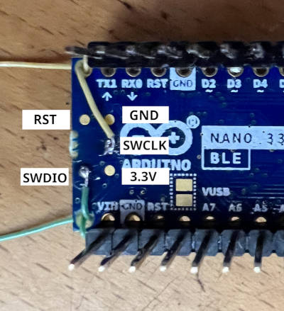 Nano 33 BLE SWD connecting