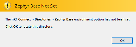 Zephyr Base Not Set prompt